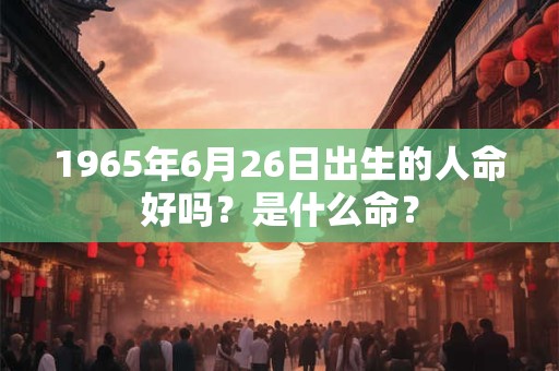 1965年6月26日出生的人命好吗？是什么命？