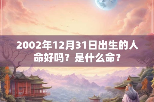 2002年12月31日出生的人命好吗？是什么命？