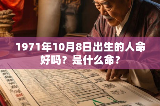 1971年10月8日出生的人命好吗？是什么命？