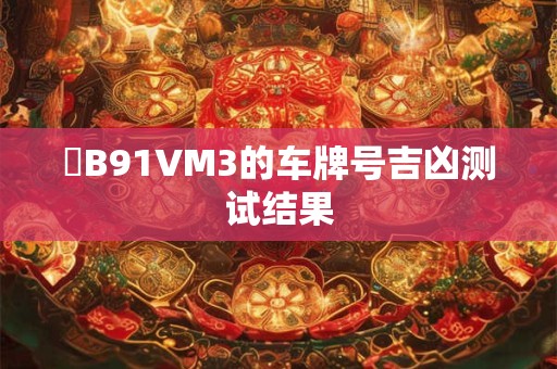 粵B91VM3的车牌号吉凶测试结果