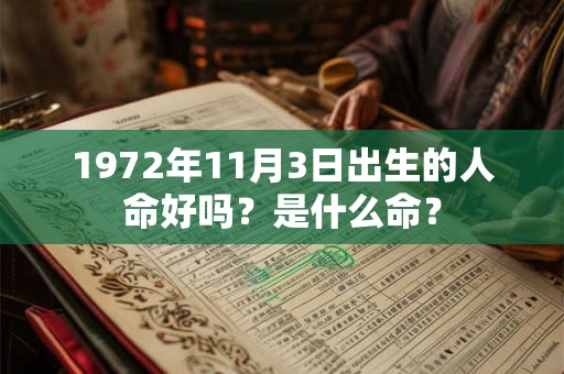 1972年11月3日出生的人命好吗？是什么命？