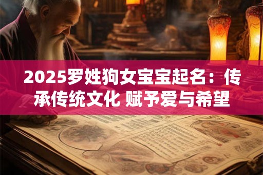 2025罗姓狗女宝宝起名：传承传统文化 赋予爱与希望