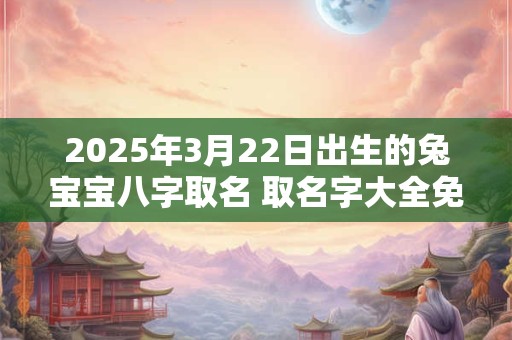 2025年3月22日出生的兔宝宝八字取名 取名字大全免费查询
