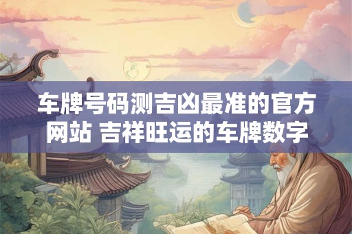 车牌号码测吉凶最准的官方网站 吉祥旺运的车牌数字