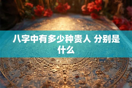 八字中有多少种贵人 分别是什么