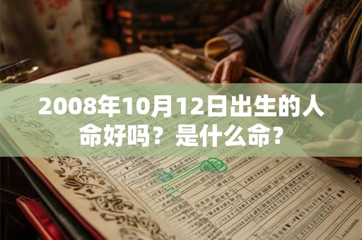 2008年10月12日出生的人命好吗？是什么命？