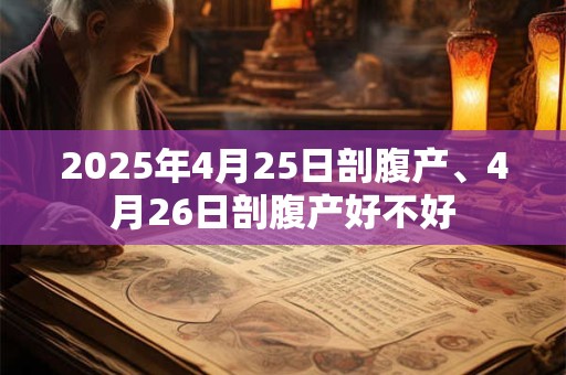 2026年4月25日剖腹产、4月26日剖腹产好不好