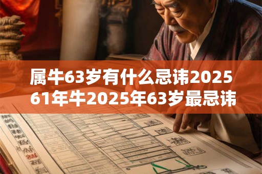 详细阅读:属牛63岁有什么忌讳2025 61年牛2025年63岁最忌讳什么 属牛63岁有什么忌讳2025 61年牛2025年63岁最忌讳什么