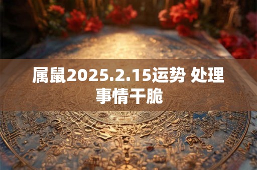 属鼠2025.2.15运势 处理事情干脆