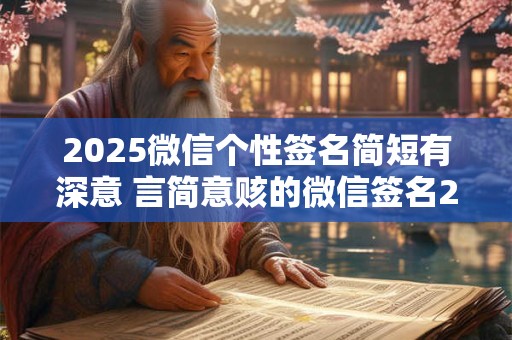 2025微信个性签名简短有深意 言简意赅的微信签名2025年版