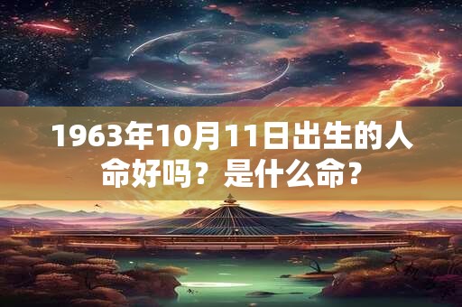 1963年10月11日出生的人命好吗？是什么命？