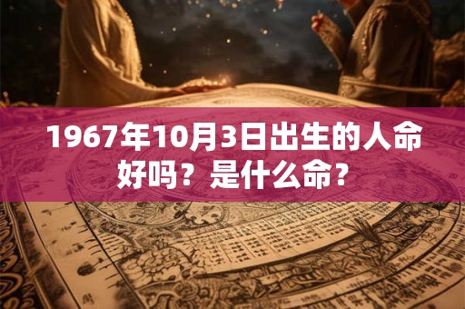 1967年10月3日出生的人命好吗？是什么命？