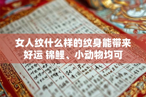 女人纹什么样的纹身能带来好运 锦鲤、小动物均可