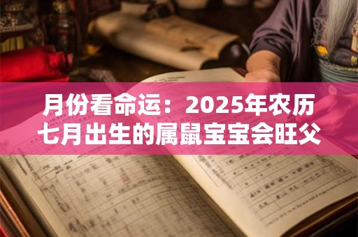 月份看命运：2025年农历七月出生的属鼠宝宝会旺父母吗