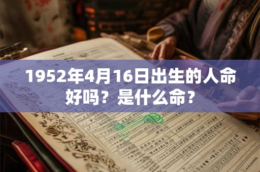 1952年4月16日出生的人命好吗？是什么命？