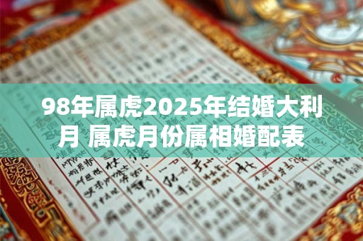 98年属虎2025年结婚大利月 属虎月份属相婚配表 98年属虎2025年结婚大利月 属虎月份属相婚配表