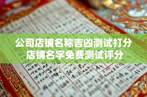 公司店铺名称吉凶测试打分 店铺名字免费测试评分