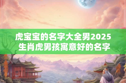 虎宝宝的名字大全男2025 生肖虎男孩寓意好的名字解析