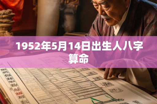 1952年5月14日出生人八字算命