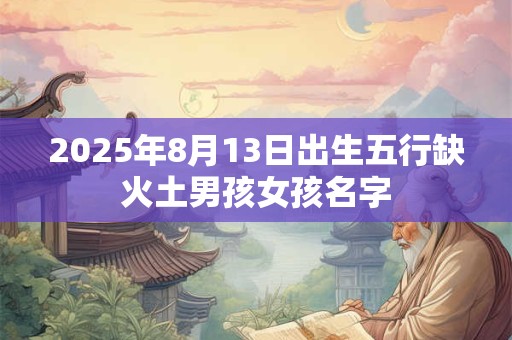 2025年8月13日出生五行缺火土男孩女孩名字