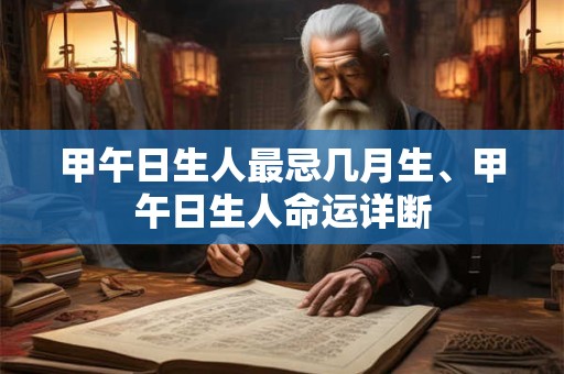 甲午日生人最忌几月生、甲午日生人命运详断
