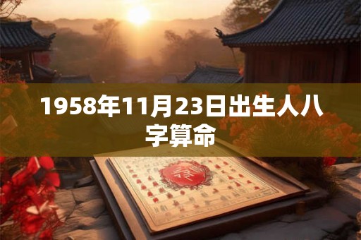 1958年11月23日出生人八字算命 1958年11月23日出生人八字算命