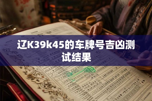 辽K39k45的车牌号吉凶测试结果