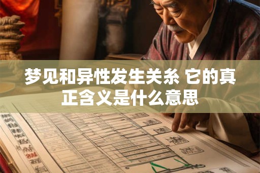 详细阅读:梦见和异性发生关糸 它的真正含义是什么意思 梦见和异性发生关糸 它的真正含义是什么意思