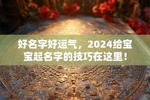好名字好运气，2024给宝宝起名字的技巧在这里！