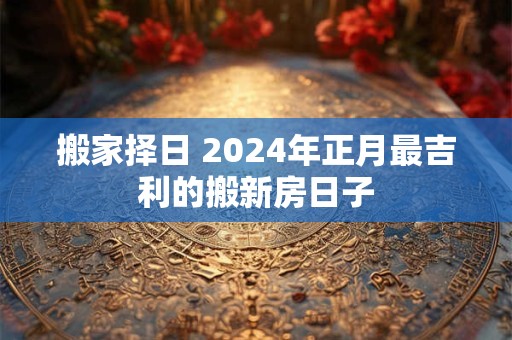 搬家择日 2024年正月最吉利的搬新房日子