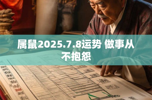 属鼠2025.7.8运势 做事从不抱怨