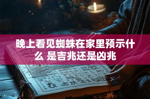 晚上看见蜘蛛在家里预示什么 是吉兆还是凶兆