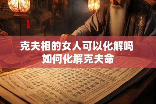 克夫相的女人可以化解吗 如何化解克夫命