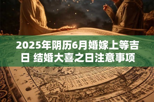 2025年阴历6月婚嫁上等吉日 结婚大喜之日注意事项
