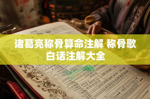 诸葛亮称骨算命注解 称骨歌白话注解大全