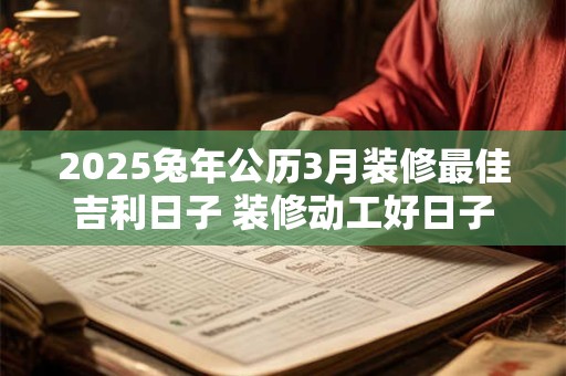 2025兔年公历3月装修最佳吉利日子 装修动工好日子