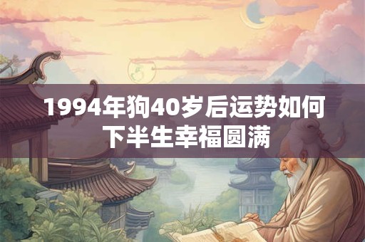 1994年狗40岁后运势如何 下半生幸福圆满 1994年狗40岁后运势如何 下半生幸福圆满