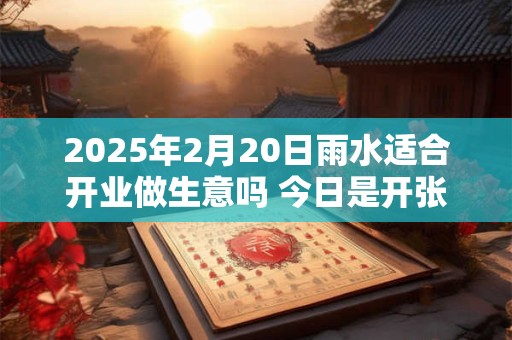 详细阅读:2025年2月20日雨水适合开业做生意吗 今日是开张好日子吗 2025年2月20日雨水适合开业做生意吗 今日是开张好日子吗