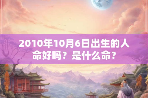 2010年10月6日出生的人命好吗？是什么命？