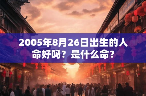 2005年8月26日出生的人命好吗？是什么命？
