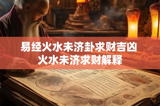 易经火水未济卦求财吉凶 火水未济求财解释