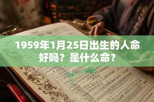 1959年1月25日出生的人命好吗？是什么命？