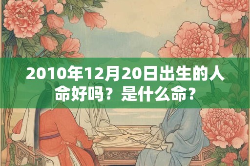 2010年12月20日出生的人命好吗？是什么命？