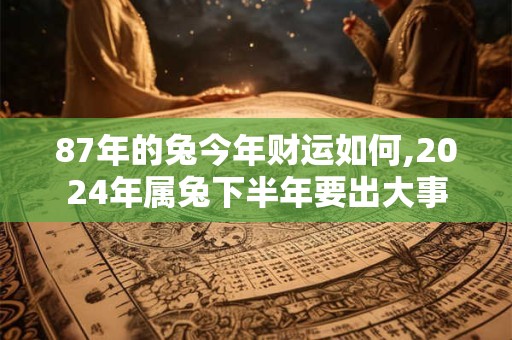 87年的兔今年财运如何,2024年属兔下半年要出大事