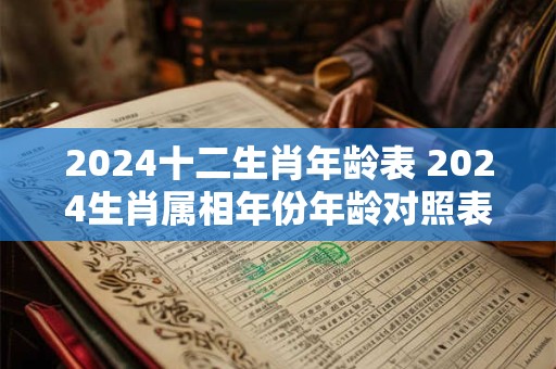 2024十二生肖年龄表 2024生肖属相年份年龄对照表