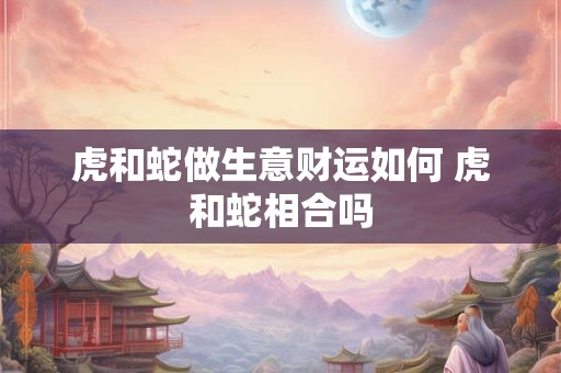 虎和蛇做生意财运如何 虎和蛇相合吗