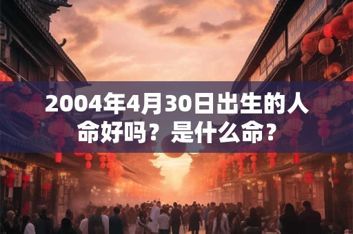 2004年4月30日出生的人命好吗？是什么命？