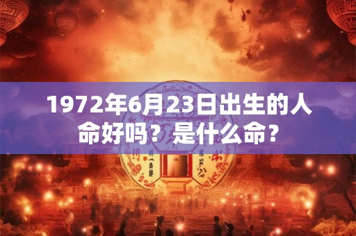 1972年6月23日出生的人命好吗？是什么命？