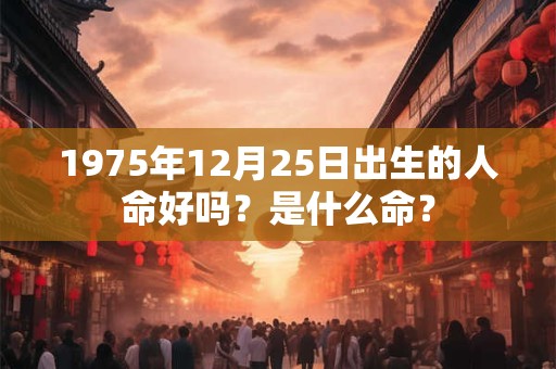 1975年12月25日出生的人命好吗？是什么命？