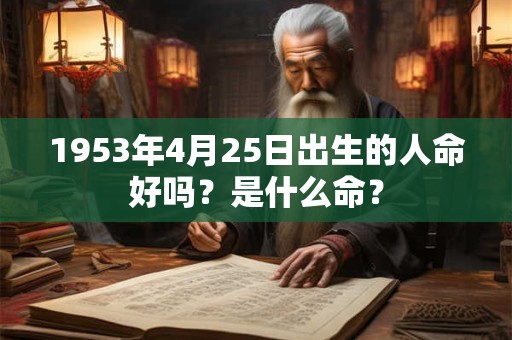 1953年4月25日出生的人命好吗？是什么命？